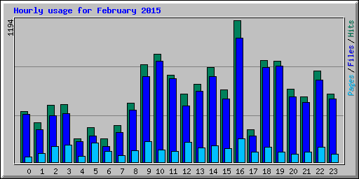 Hourly usage for February 2015