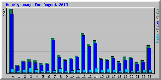 Hourly usage for August 2015